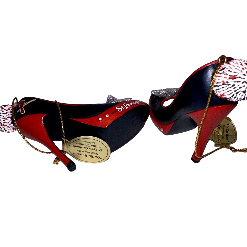Bradford Exchange St. Louis Cardinals Shoe Ornament High Heel Baseball Pom Pom - Picture 5 of 10